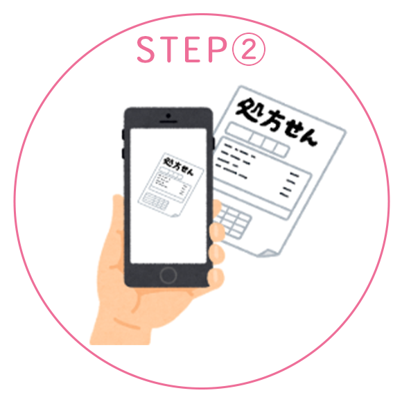 STEP②スマホで処方箋を撮影して下さい。